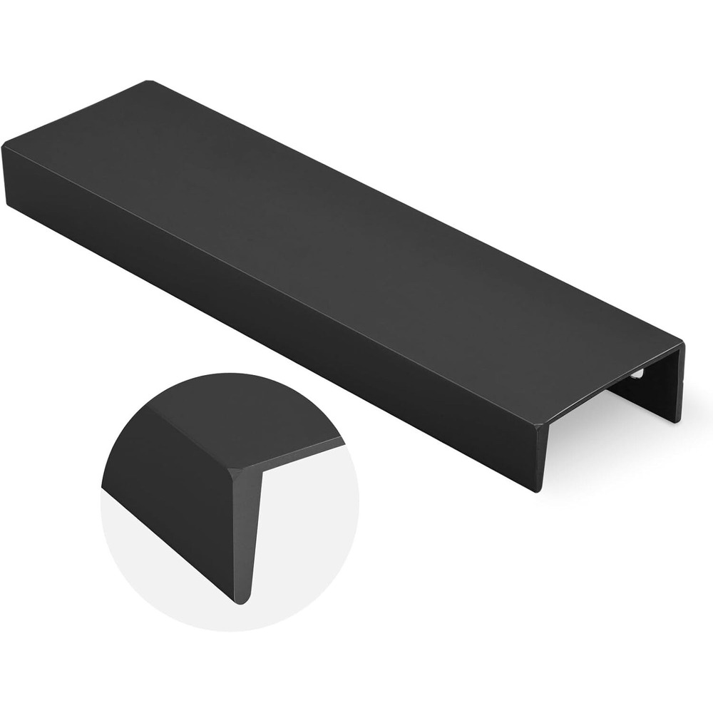 Peaha 25 Pack Matte Black Finger Pulls Cabinets Edge Drawer Handles 5in Centers